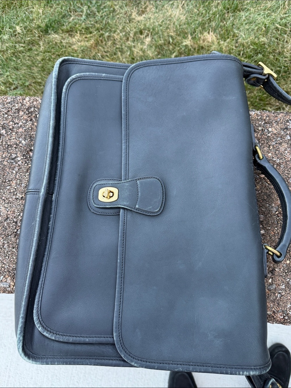 Coach Black Leather metropolitan briefcase with Gold-Tone Hardware